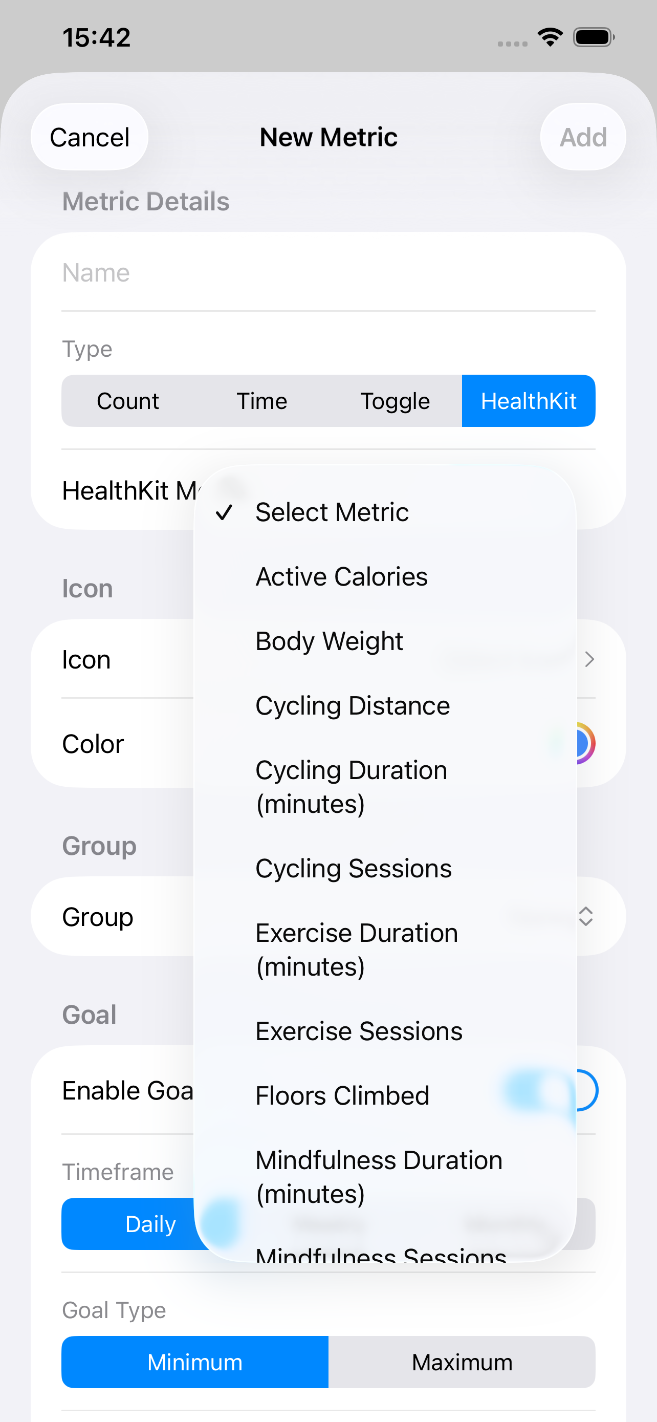 New metric screen